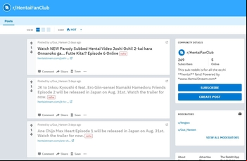 HentaiStream.com Reddit Page
